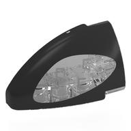 Lego Technic Panel Round Corner 5 x 3 x 2 Right with Black Headlight Print / Trans-Clear