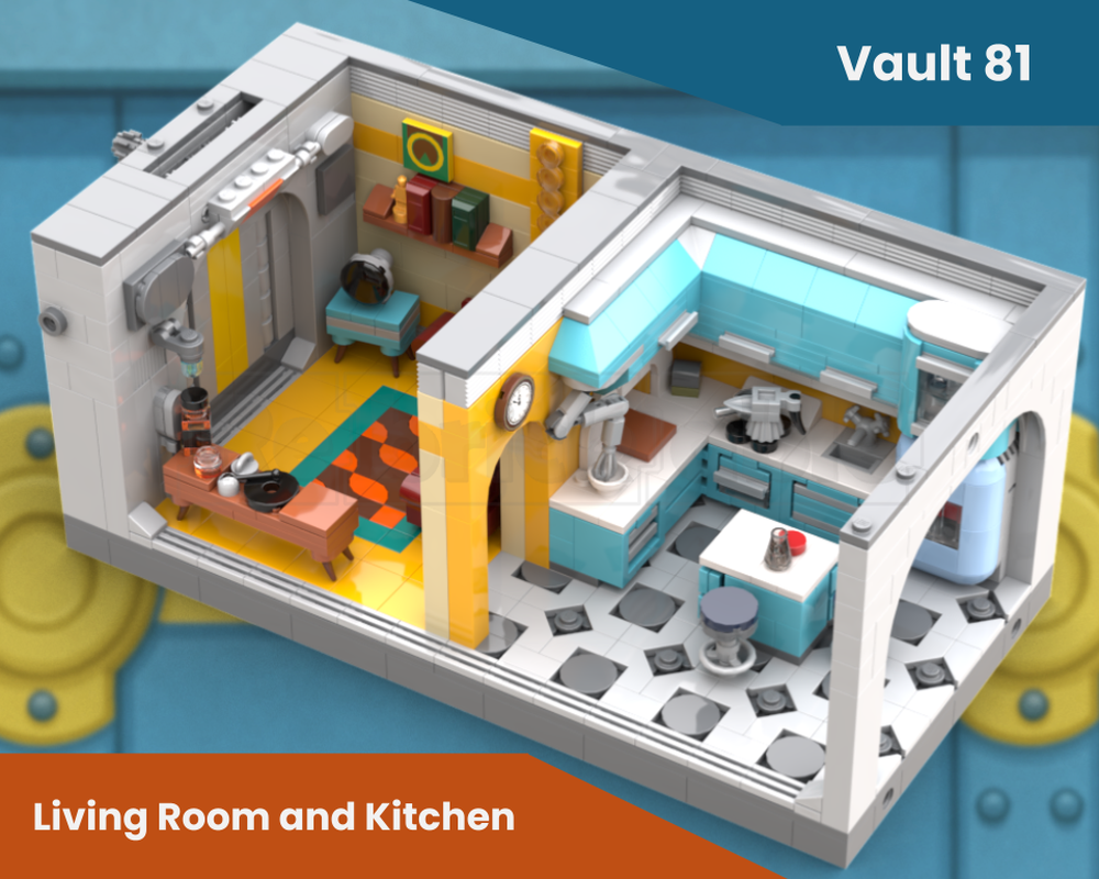 Lego MOC - MOC - Fallout 4 - Vault 81 Living Room and Kitchen
