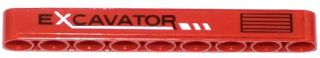 Lego Technic, Liftarm Thick 1 x 9 with 'EXCAVATOR', White Line and Vent Pattern Model Left Side (Sticker) - Set 42023