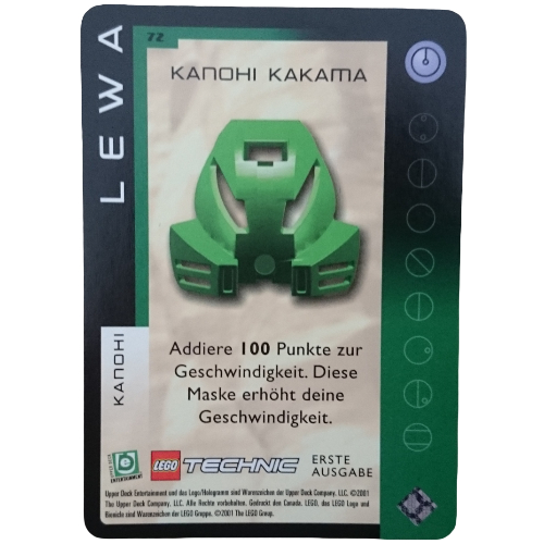 Lego Trading Card, Bionicle Game: QftM - 72 Great Masks - Lewa - Kanohi Kakama / [No Color/Any Color]