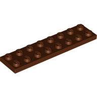 Lego Plate 2 x 8 / Reddish Brown