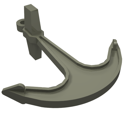 Lego Boat, Anchor - Single Top Hole / Dark Gray