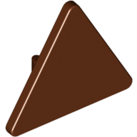 Lego Road Sign Clip-on 2.2 x 2.667 Triangular / Reddish Brown