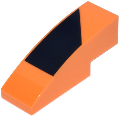 Lego Slope, Curved 3 x 1 with Black Trapezoid Pattern Model Left Side