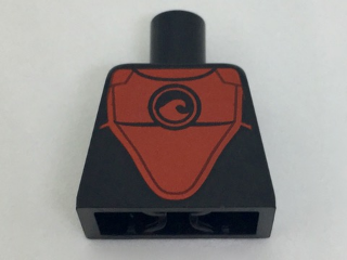 Lego Torso Wetsuit with Red Front Panel with Wave Logo Pattern / Black