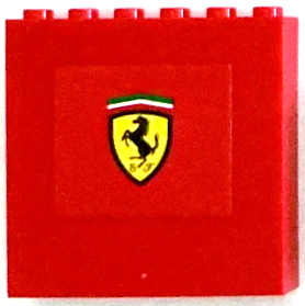Lego Panel 1 x 6 x 5 with Ferrari Logo Pattern (Sticker) - Set 75882 / Red