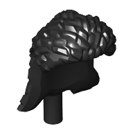 Lego Hair Mid-Length, Textured with Ponytail (Bar) / Black
