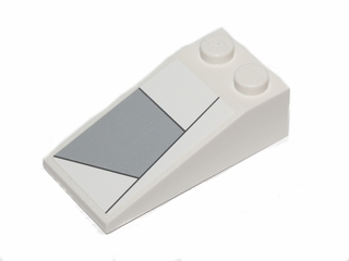 Lego Slope 18 4 x 2 with Black Lines and Light Bluish Gray Hull Plates Pattern 2 (Sticker) - Set 75003 / White