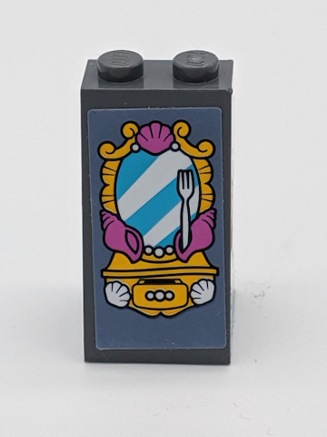 Lego Slope 75 2 x 2 x 3 - Solid Studs with Vanity and Mirror Pattern (Sticker) - Set 41145