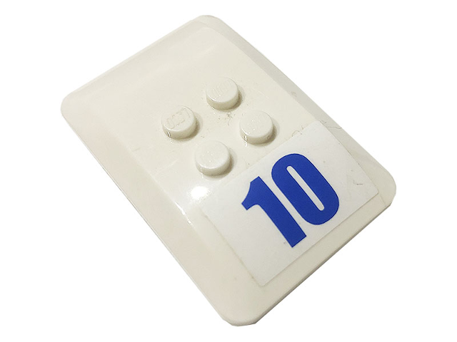 Lego Wedge 6 x 4 x 2/3 Quad Curved with Blue '10' Pattern (Sticker) - Set 60141