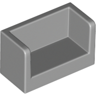 Lego Panel 1 x 2 x 1 with Rounded Corners and 2 Sides / Light Bluish Gray