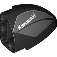 Lego Technic Panel Round Corner 5 x 3 x 2 Left with 'Kawasaki' Print