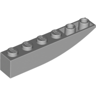 Lego Brick Curved Inverted 6 x 1 / Light Bluish Gray