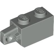 Lego Hinge Brick 1 x 2 Locking with 1 Finger Vertical End / Light Gray