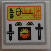 Lego Tile 2 x 2 with Control Panel and Gauges Pattern (Sticker) - Set 7644