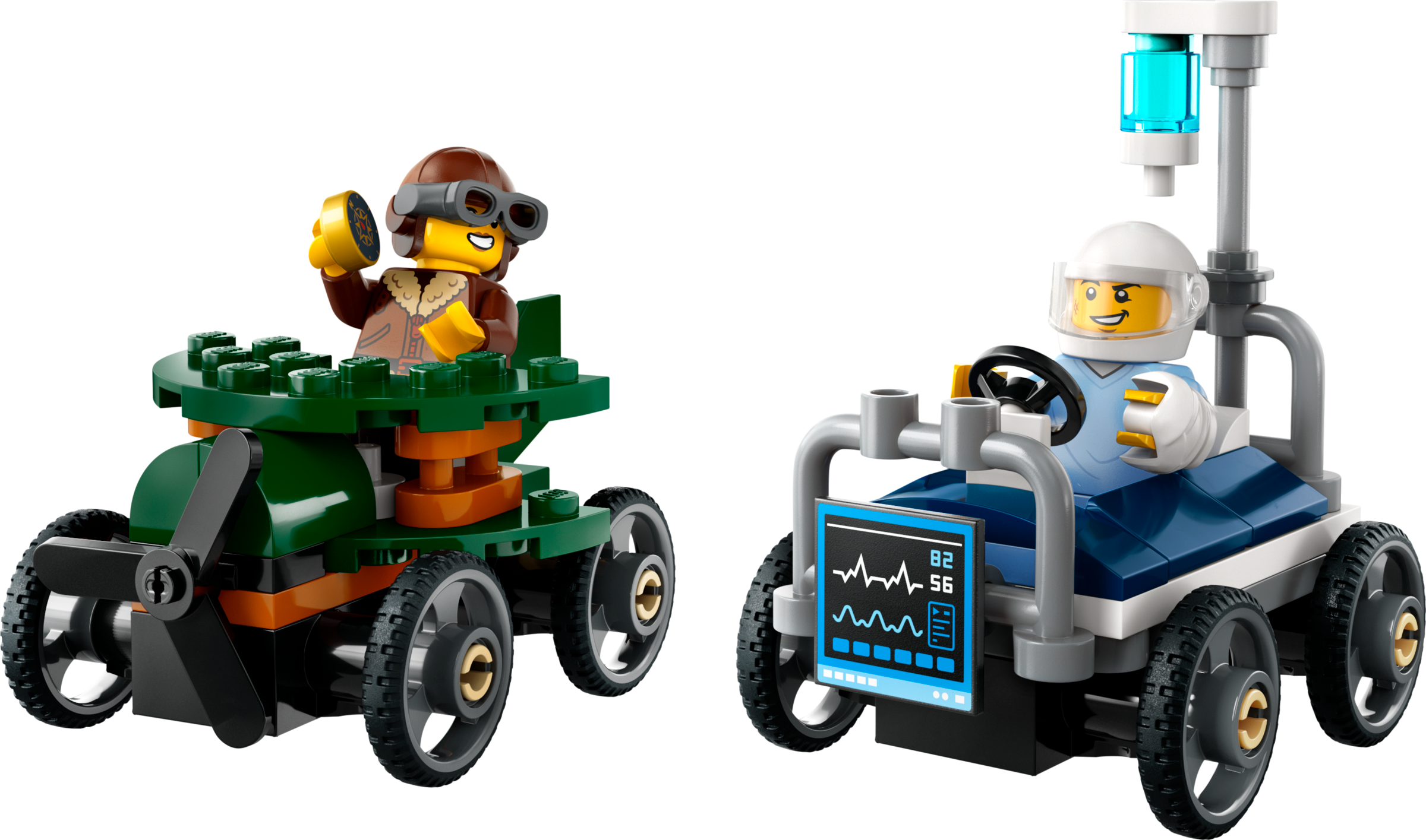 Lego Airplane vs. Hospital Bed Race Car Pack
