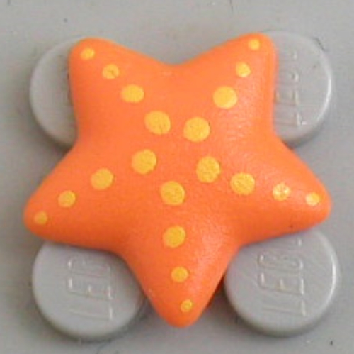 Lego Clikits Icon, Star 2 x 2 Small with Pin [Frosted] Yellow Spots as Starfish Print