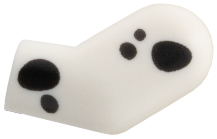 Lego Arm, Left with Black Spots Pattern / White