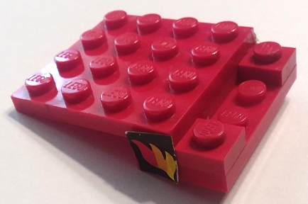 Lego Stickered Assembly 5 x 4 x 1 with Classic Fire Logo Pattern on Both Sides (Stickers) - Set 620