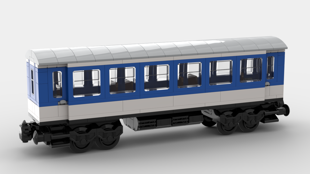 Lego blue and white Passenger Car (Era 3)