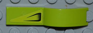 Lego Vehicle, Mudguard 1 x 4 1/2 with Air Vent on Lime Background Pattern Model Left Side (Sticker) - Set 8186 / Lime
