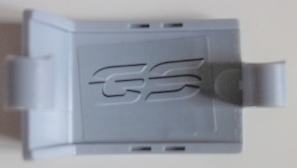 Lego Technic, Panel Curved 3 x 5 x 3 with Stylized 'GS' on Inside Pattern Model Left Side (Sticker) - Set 42063 / Light Bluish Gray