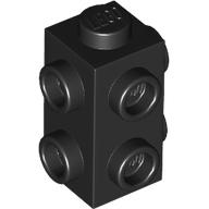 Lego Brick Special 1 x 1 x 1 2/3 with 6 Studs on 3 Sides / Black