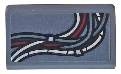 Lego Slope 30 1 x 2 x 2/3 with Wire Bundle Pattern Model Right Side (Sticker) - Set 76109