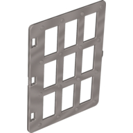 Lego Duplo Door 1 x 4 x 4 with Nine Panes / Flat Silver