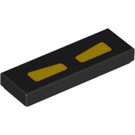 Lego Tile 1 x 3 with Yellow Robot Eyes Print