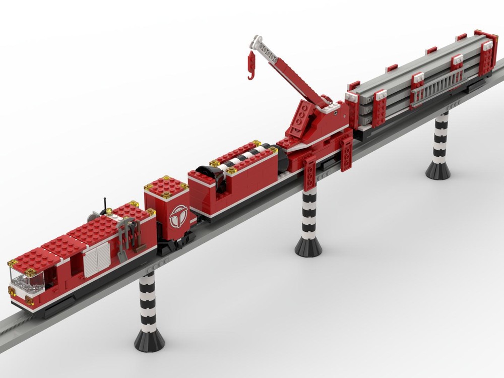 Lego Monorail Construction and Maintenance Vehicle v2 (Red)