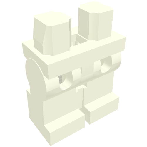Lego Hips and Spring Legs with Silver Springs (Weak) / White