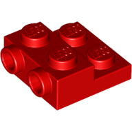 Lego Plate Special 2 x 2 x 2/3 with Two Studs On Side and Two Raised [Solid Anti-stud] / Red