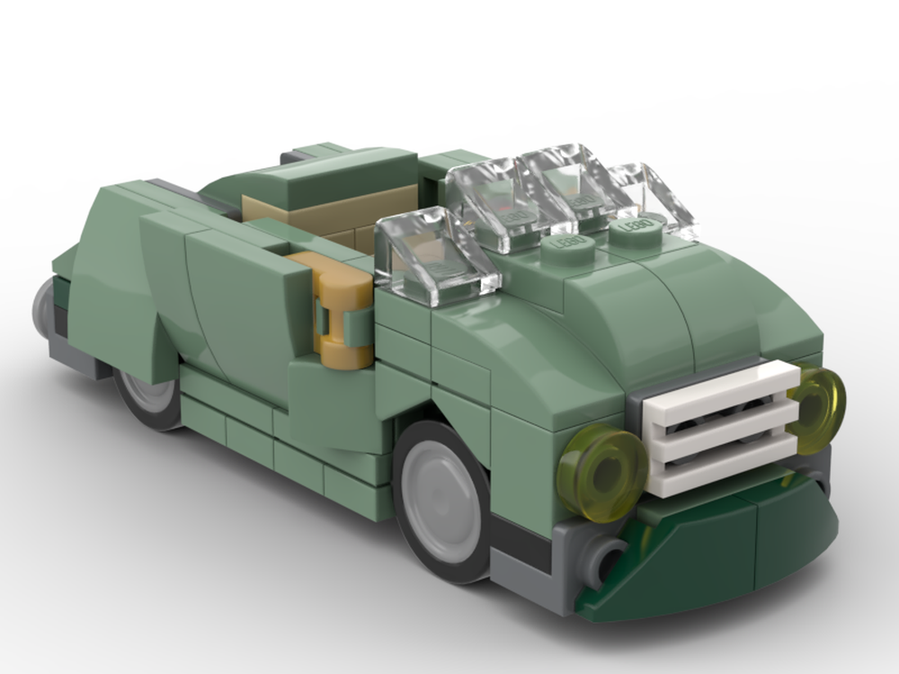 Lego Sand Green Car - 4 stud wide