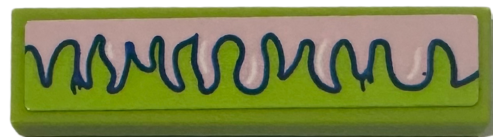 Lego Tile 1 x 4 with Bright Pink Paint Drips with Dark Blue Outline Pattern (Sticker) - Set 41751