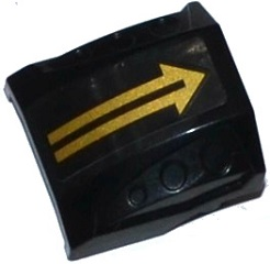 Lego Slope, Curved 2 x 2 with Debossed Side Ports with Gold Arrow Pattern (Sticker) - Set 70747