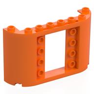 Lego Panel 2 x 8 x 4 with Curved Sides / Orange