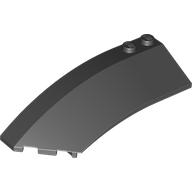 Lego Brick Wedged, Curved 8 x 3 x 2 Open Left / Black
