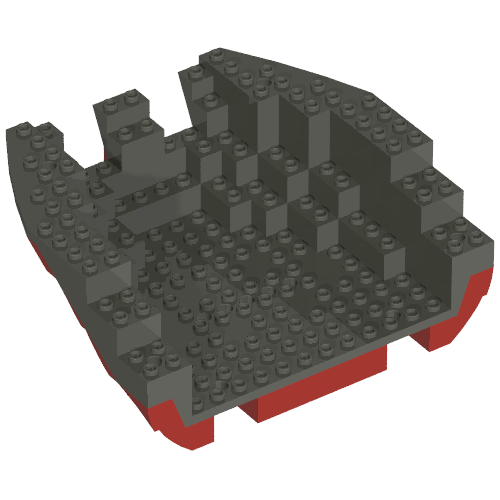 Lego Boat Hull Section, Large Stern 14 x 16 x 5 1/3 with Dark Gray Top [Complete Assembly]