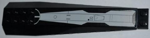 Lego Wedge 16 x 4 Triple Curved with Reinforcements with SW V-wing Starfighter Pattern (Sticker) - Set 7915