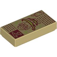 Lego Tile 1 x 2 with Dark Red Spell Book Page Print