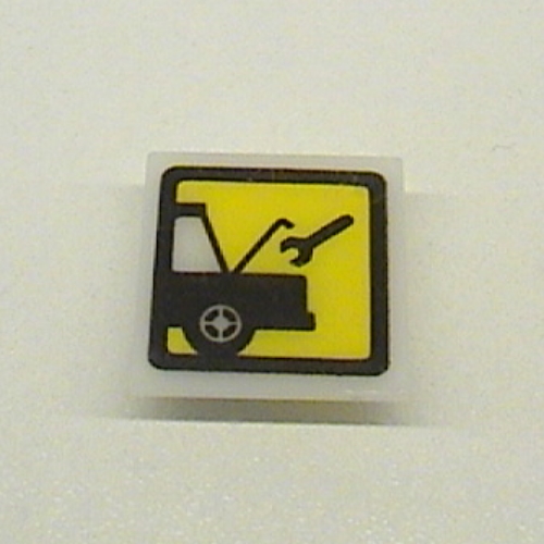 Lego Light Sign 2 x 2 Clip on Back with Car Repair Print