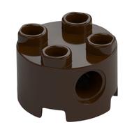 Lego Brick Round 2 x 2, Pin Holes / Dark Brown
