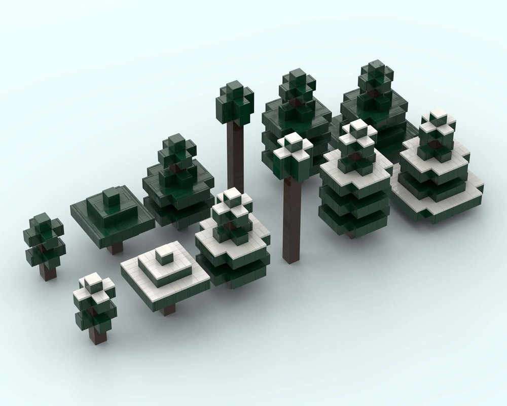 Lego Block Accurate Spruce Trees