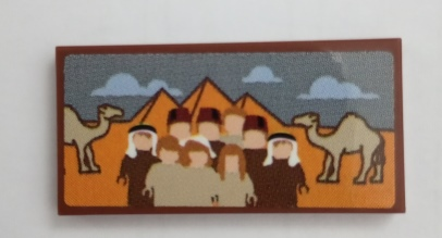 Lego Tile 2 x 4 with People, Pyramids, Clouds and Camels Pattern (Sticker) - Set 75980