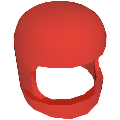 Lego Helmet Classic with Thick Chin Guard without Visor Dimples / Red