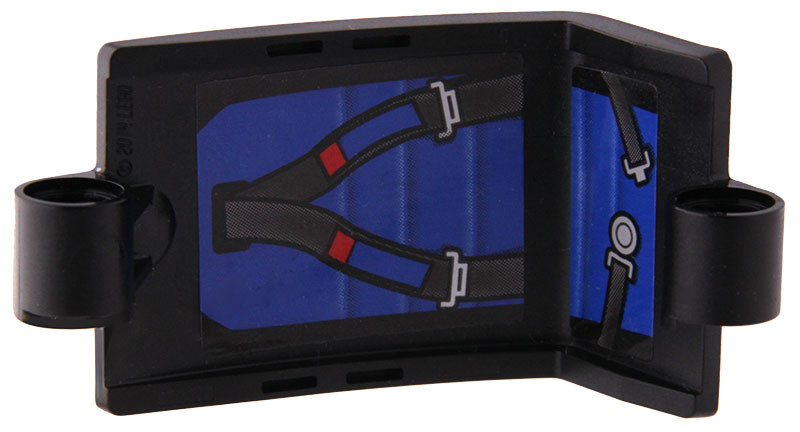Lego Technic, Panel Curved 3 x 5 x 3 with Blue and Red Seatbelts and Cushions, and Silver Buckles Pattern (Stickers) - Set 42204