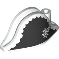 Lego Hat Pirate Bicorne with Admiral Print - New Version / White