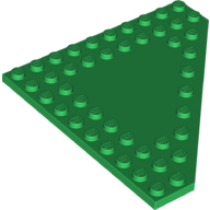 Lego Wedge Plate 10 x 10 Cut Corner [No Centre Studs] / Green