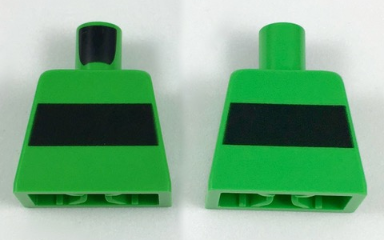 Lego Torso Horizontal Black Stripe Pattern / Bright Green